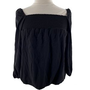 Grayson Threads Top Smock Baby Doll Top Black Small